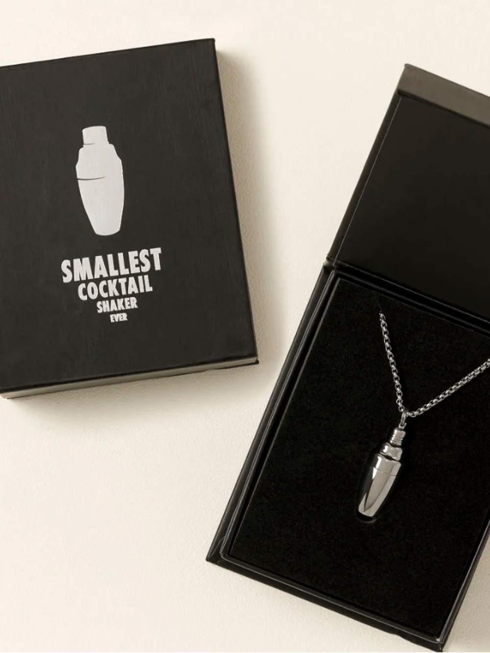 Smallest Cocktail Shaker Ever! Silver Necklace Gift Bar Collectible